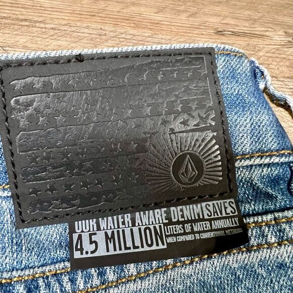Volcom Womens Blue Liberator High Rise Whiskered Straight Jeans Size 27 - Picture 5 of 11